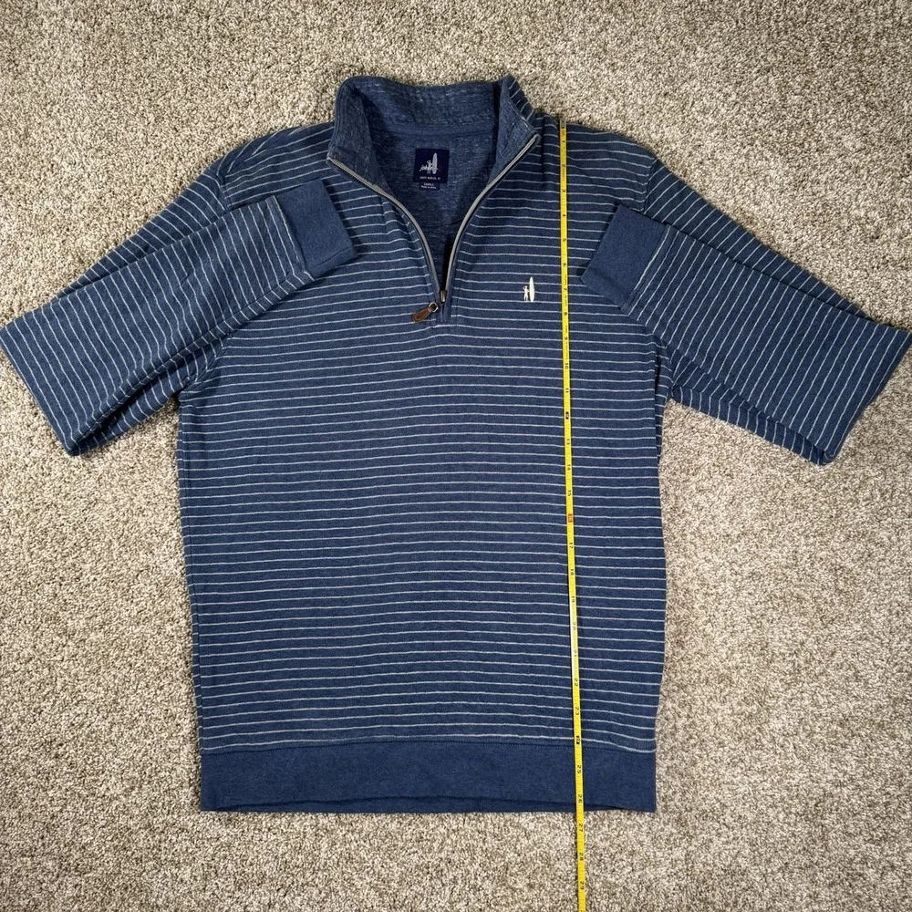 Johnnie O Mens Size S Surf Golf Blue Stripe‎ Emmett 1/4 Zip Long Sleeve Pullover